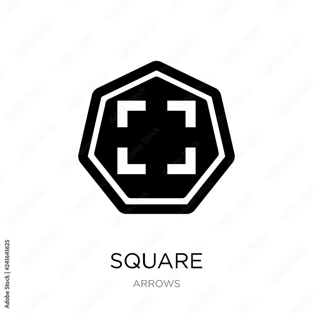 square icon vector on white background, square trendy filled ico