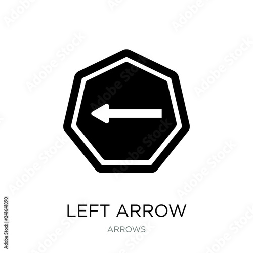 left arrow icon vector on white background, left arrow trendy fi