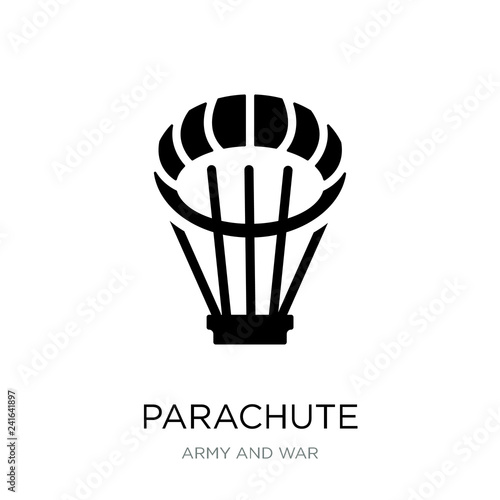 parachute icon vector on white background, parachute trendy fill