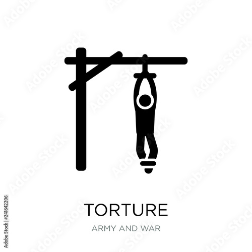 torture icon vector on white background, torture trendy filled i