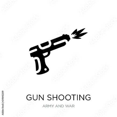 gun shooting icon vector on white background, gun shooting trend
