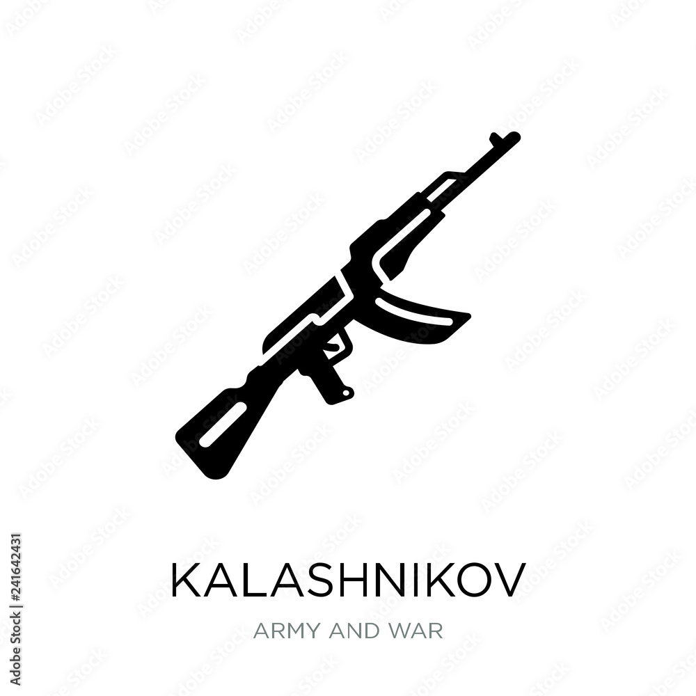 kalashnikov icon vector on white background, kalashnikov trendy kalashnikov icon vector on white background, kalashnikov trendy
