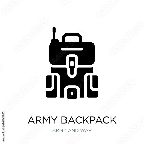 army backpack icon vector on white background, army backpack tre