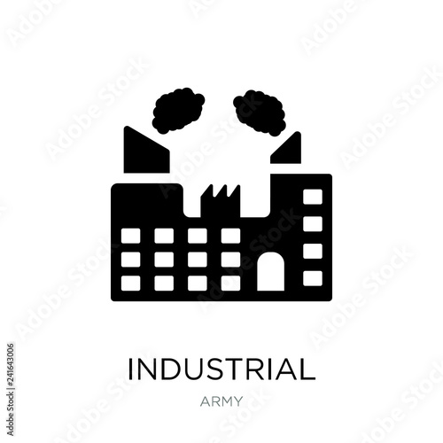 industrial building with contaminants icon vector on white backg