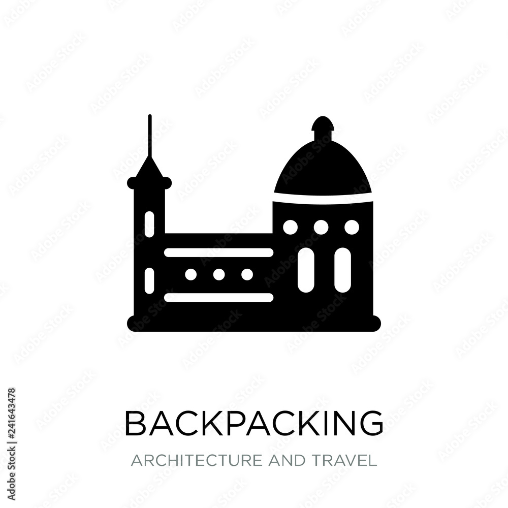 backpacking icon vector on white background, backpacking trendy