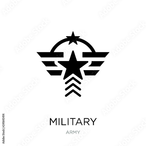 military icon vector on white background, military trendy filled