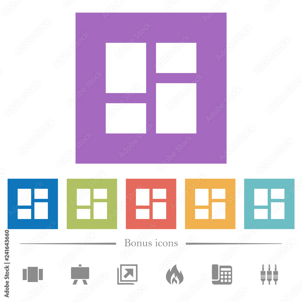 Admin dashboard panels flat white icons in square backgrounds Admin dashboard panels flat white icons in square backgrounds