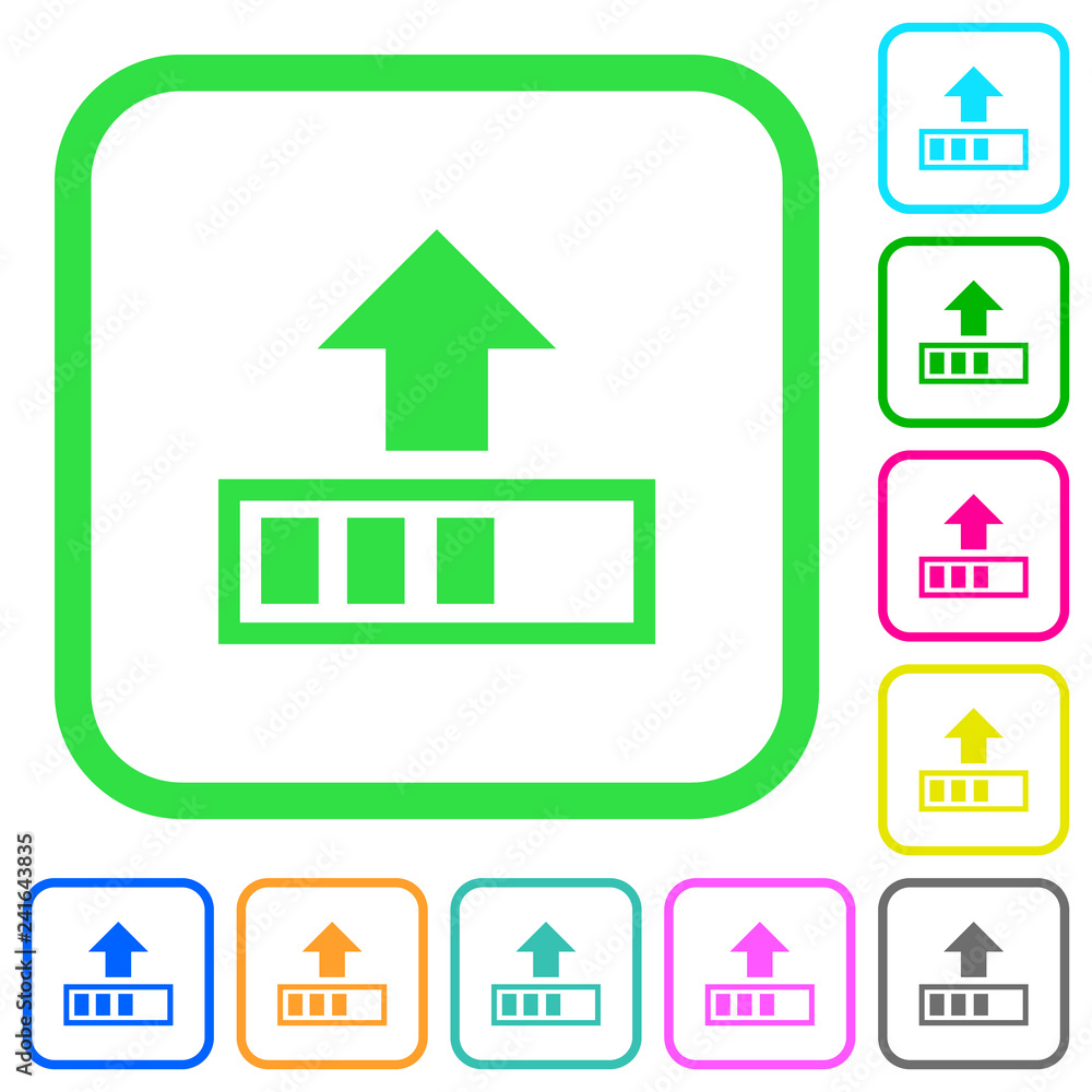 Upload in progress vivid colored flat icons Upload in progress vivid colored flat icons
