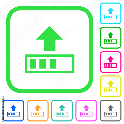 Upload in progress vivid colored flat icons