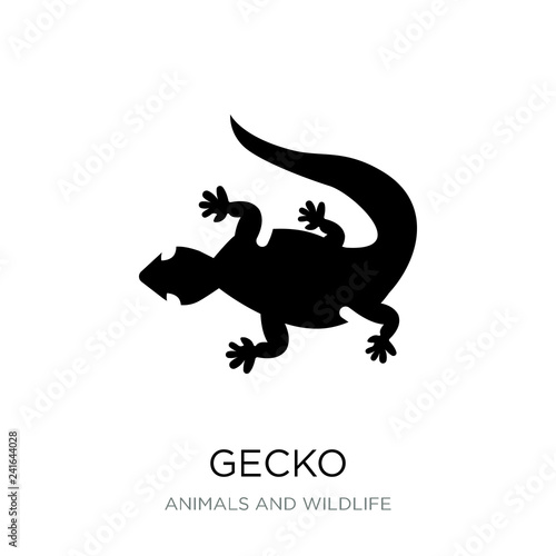 gecko icon vector on white background, gecko trendy filled icons