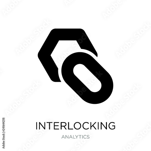 interlocking icon vector on white background, interlocking trend