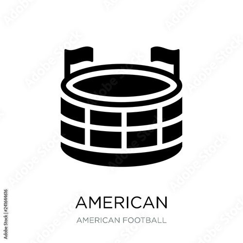 american football stadium icon vector on white background, ameri