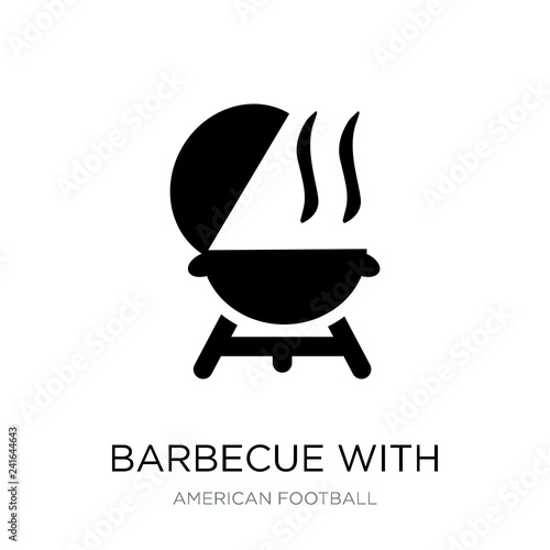 barbecue with wheels icon vector on white background, barbecue w