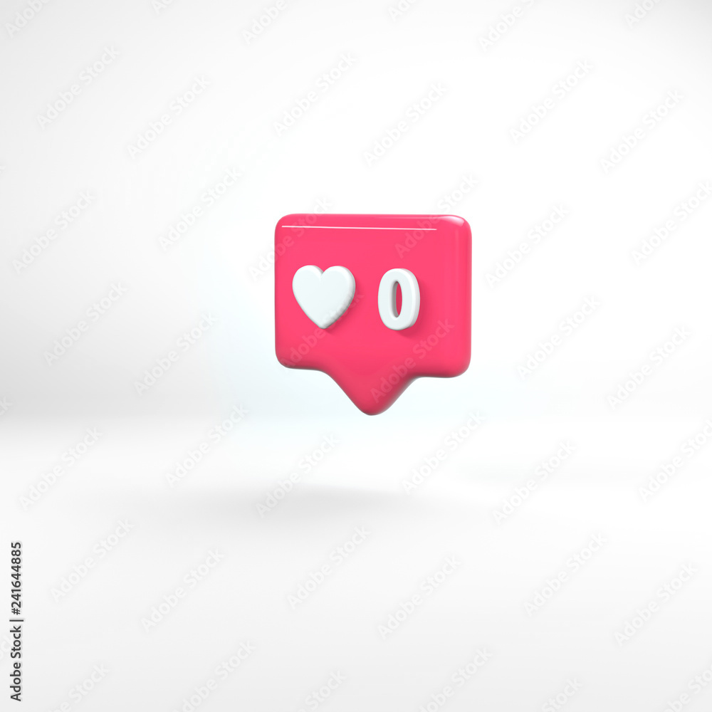 Bold pink 3d render. Shiny glossy plastic look. White background with shadows. Account growth, people interaction and connection, internet addiction problem. Digital life and emotions. Bold pink 3d render. Shiny glossy plastic look. White background with shadows. Account growth, people interaction and connection, internet addiction problem. Digital life and emotions.