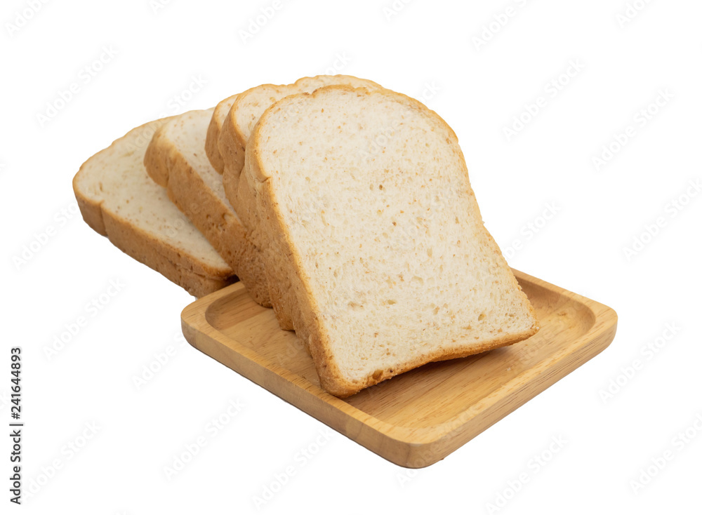 Whole wheat bread on a white background.