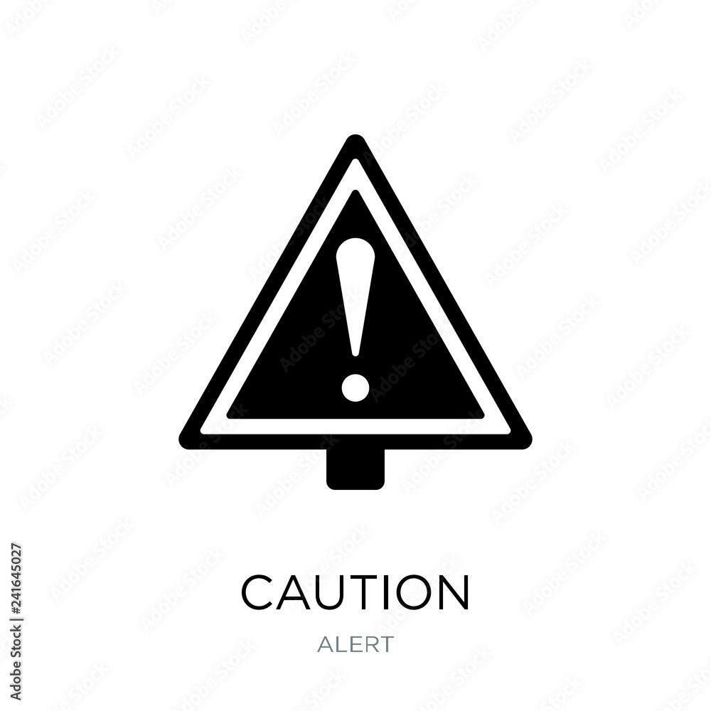 caution icon vector on white background, caution trendy filled i caution icon vector on white background, caution trendy filled i