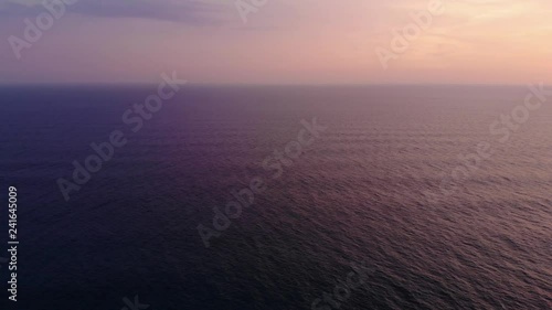 Sunset over the ocean drone footage photo