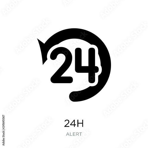 24h icon vector on white background, 24h trendy filled icons fro