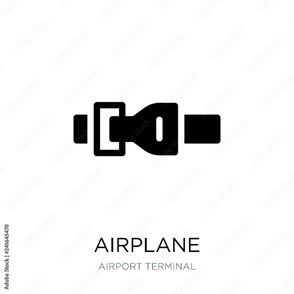 airplane security belt icon vector on white background, airplane
