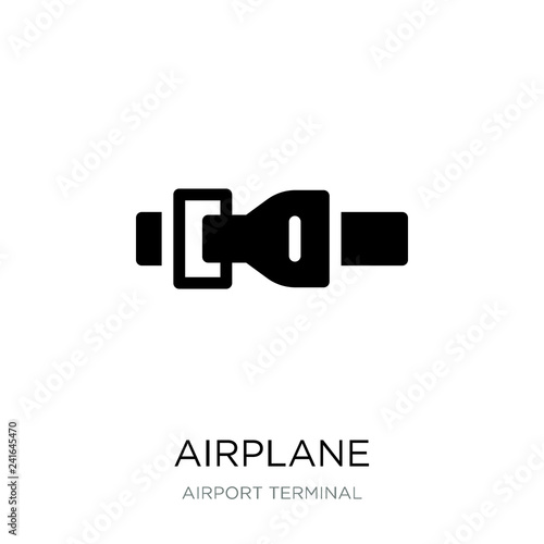 airplane security belt icon vector on white background, airplane