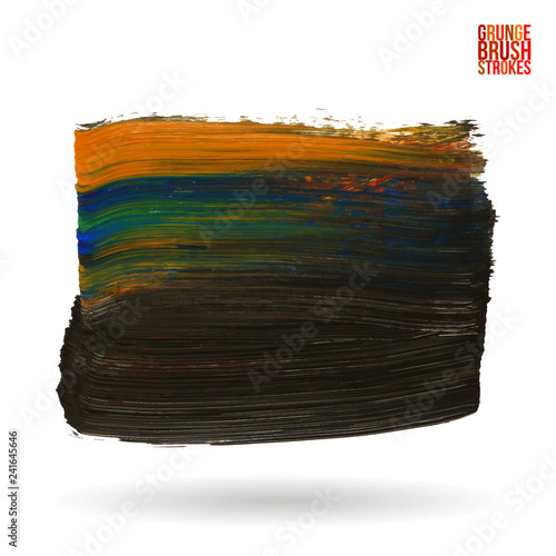 Brush stroke and texture. Grunge vector abstract hand - painted element. Underline and border design.