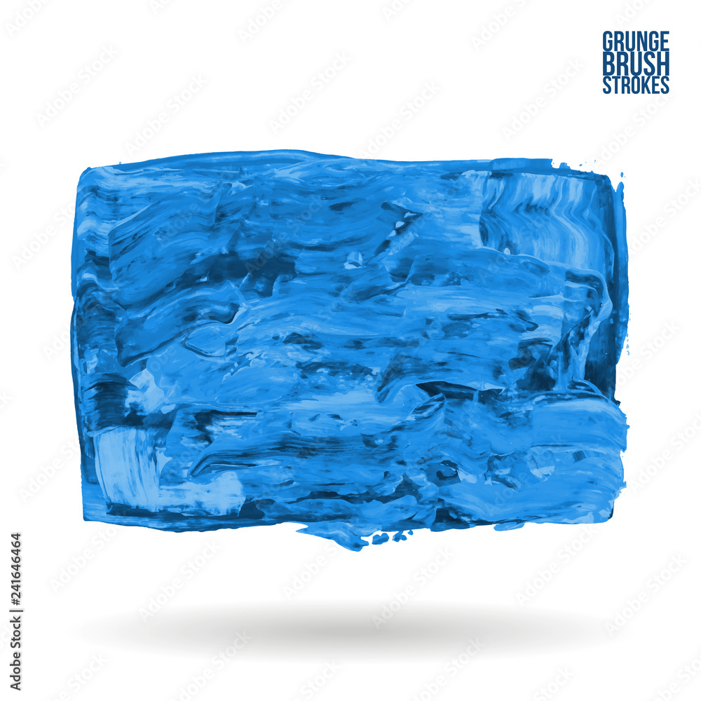 Fototapeta premium Blue brush stroke and texture. Grunge vector abstract hand - painted element. Underline and border design.