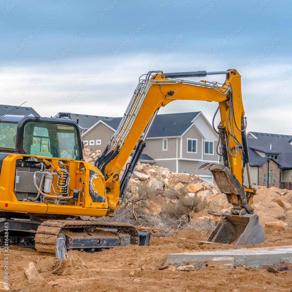 Excavator on construction site in Eagle Mountain Excavator on construction site in Eagle Mountain