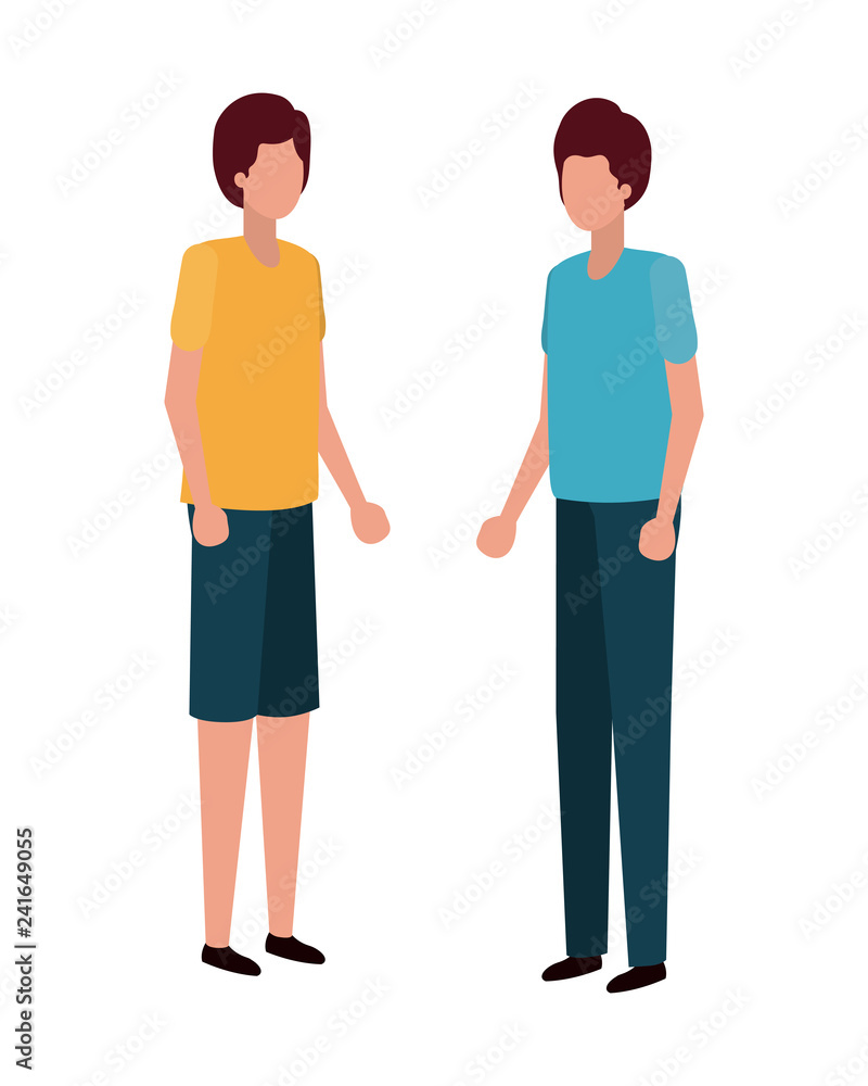 young men standing avatar character young men standing avatar character