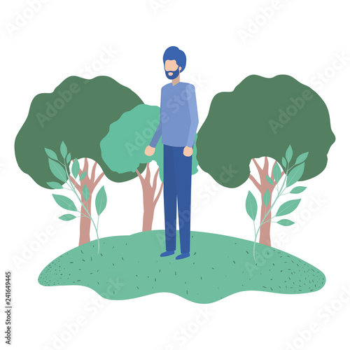 man standing in landscape avatar character