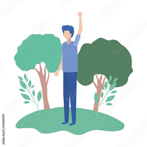 man standing in landscape avatar character