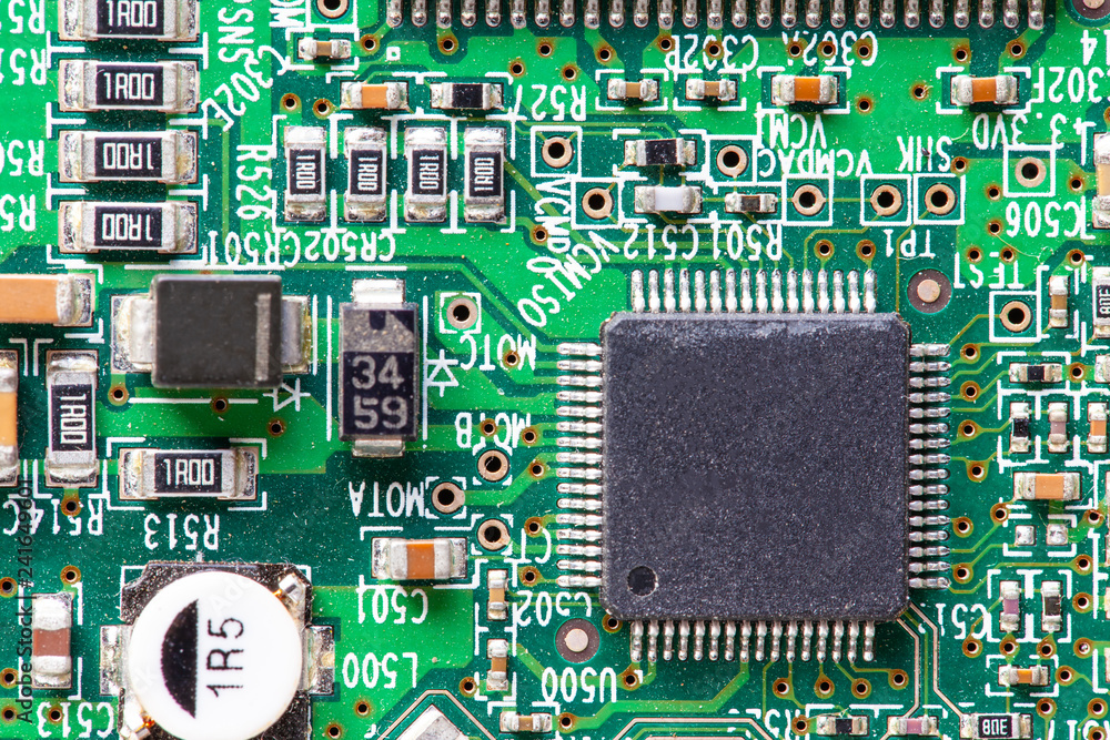 top view of microchip integrated circuit, macro top view of microchip integrated circuit, macro