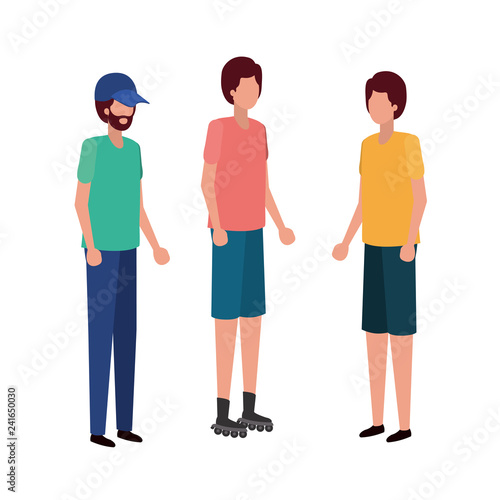 young men standing avatar character