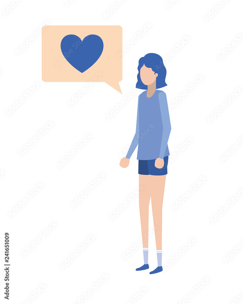 young woman with speech bubble avatar character young woman with speech bubble avatar character