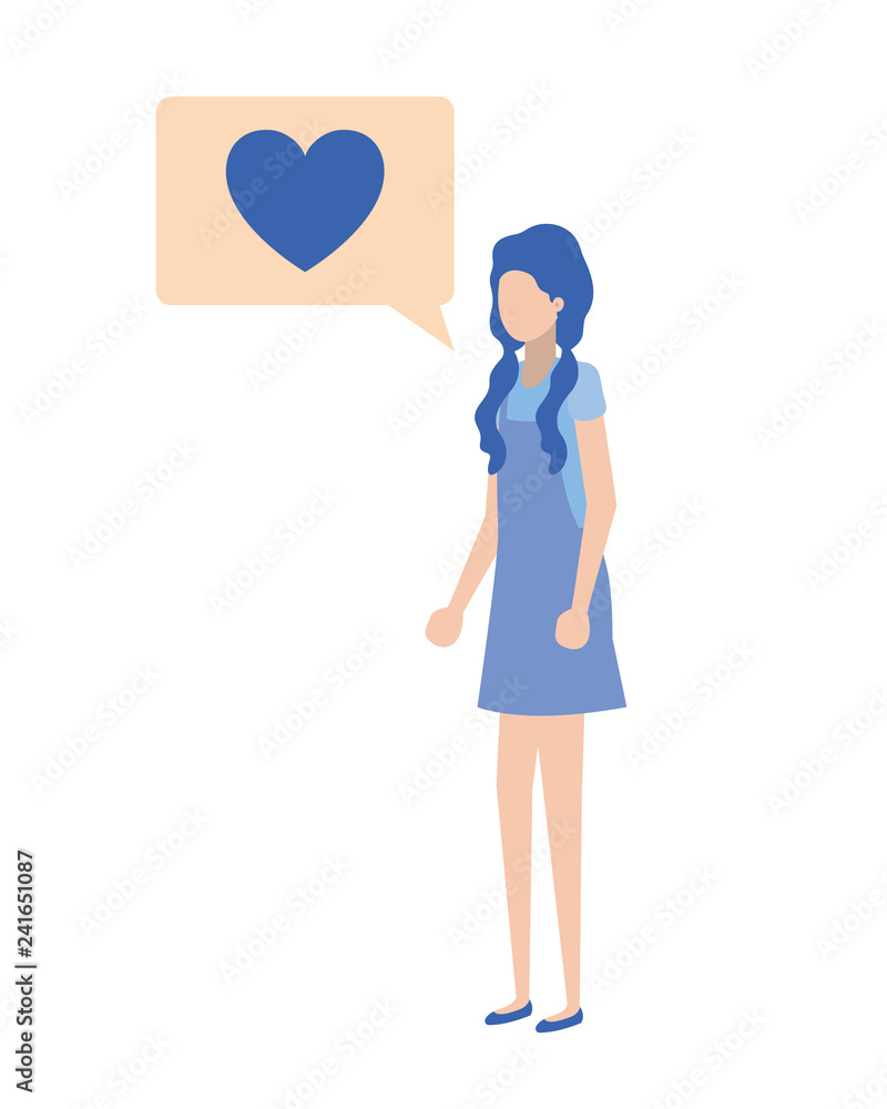 young woman with speech bubble avatar character young woman with speech bubble avatar character