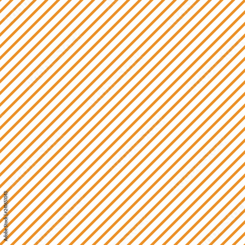 Diagonal Stripes Seamless Pattern - Thin orange diagonal stripes on white background