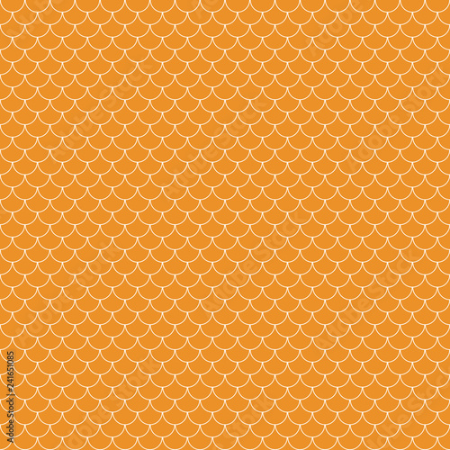 Fish Scales Seamless Pattern - Orange and white fish scales or scallops design