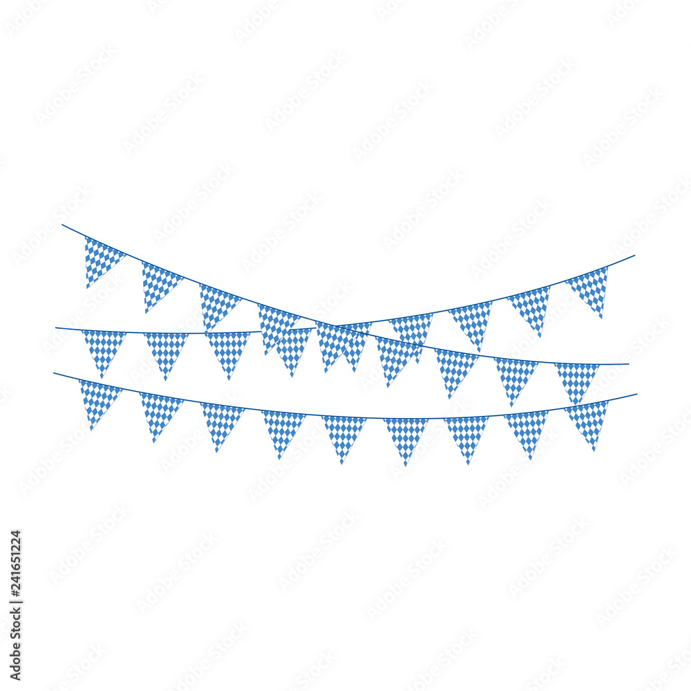 Blue and White Bunting Banners - Banner or bunting with blue and white colors of Bavarian flag