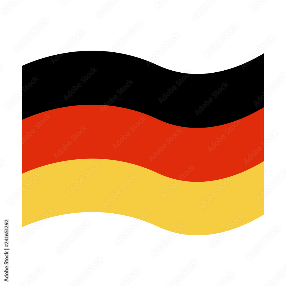 Waving German Flag - Black, red, and gold waving flag of Germany isolated  on white background Stock Vector | Adobe Stock