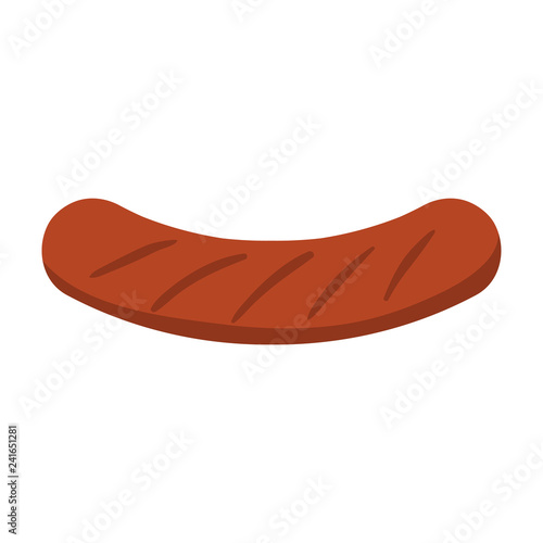 Grilled Sausage - Grilled sausage or hot dog curved upward isolated on white background