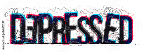 The word Depressed. Vector letters illustration.