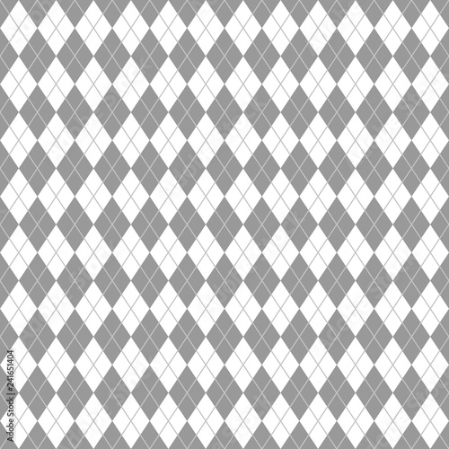 Argyle Seamless Pattern - Classic and clean gray and white argyle