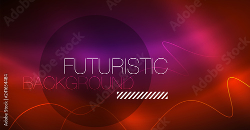 Neon lines wave background. Abstract composition