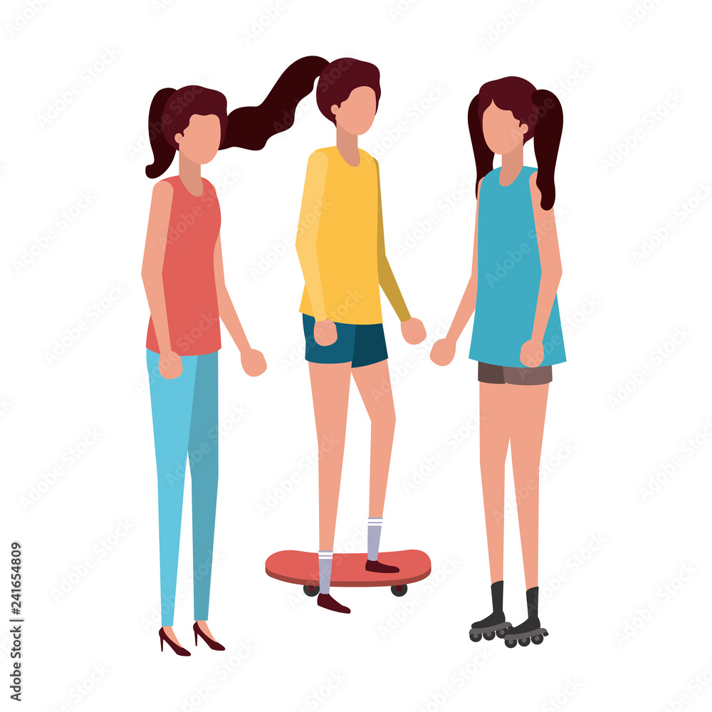 Fototapeta premium young women avatar character