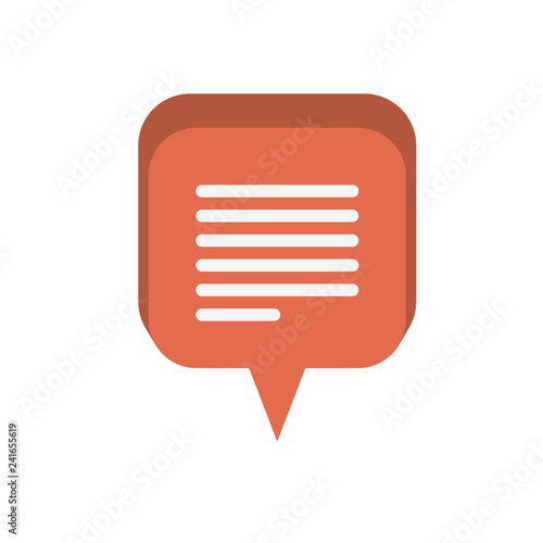 speech bubble with message isolated icon
