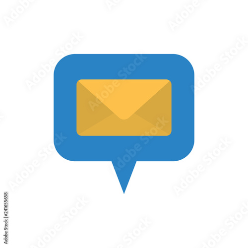 speech bubble with closed letter isolated icon
