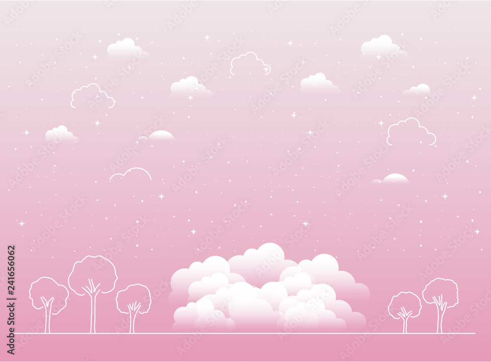 cloudy landscape isolated icon