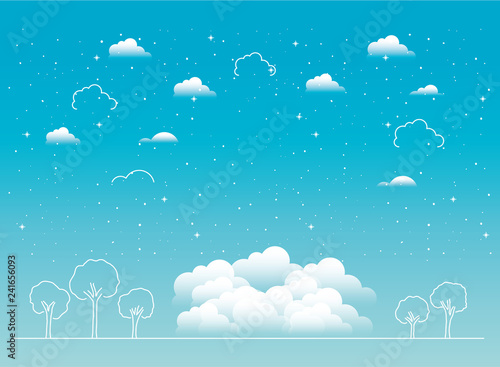 cloudy landscape isolated icon