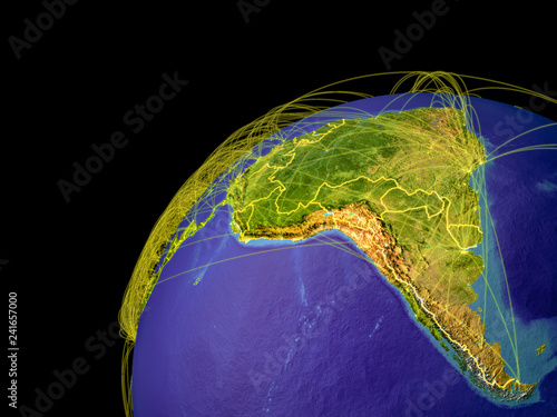 Latin America on Earth with borders photo