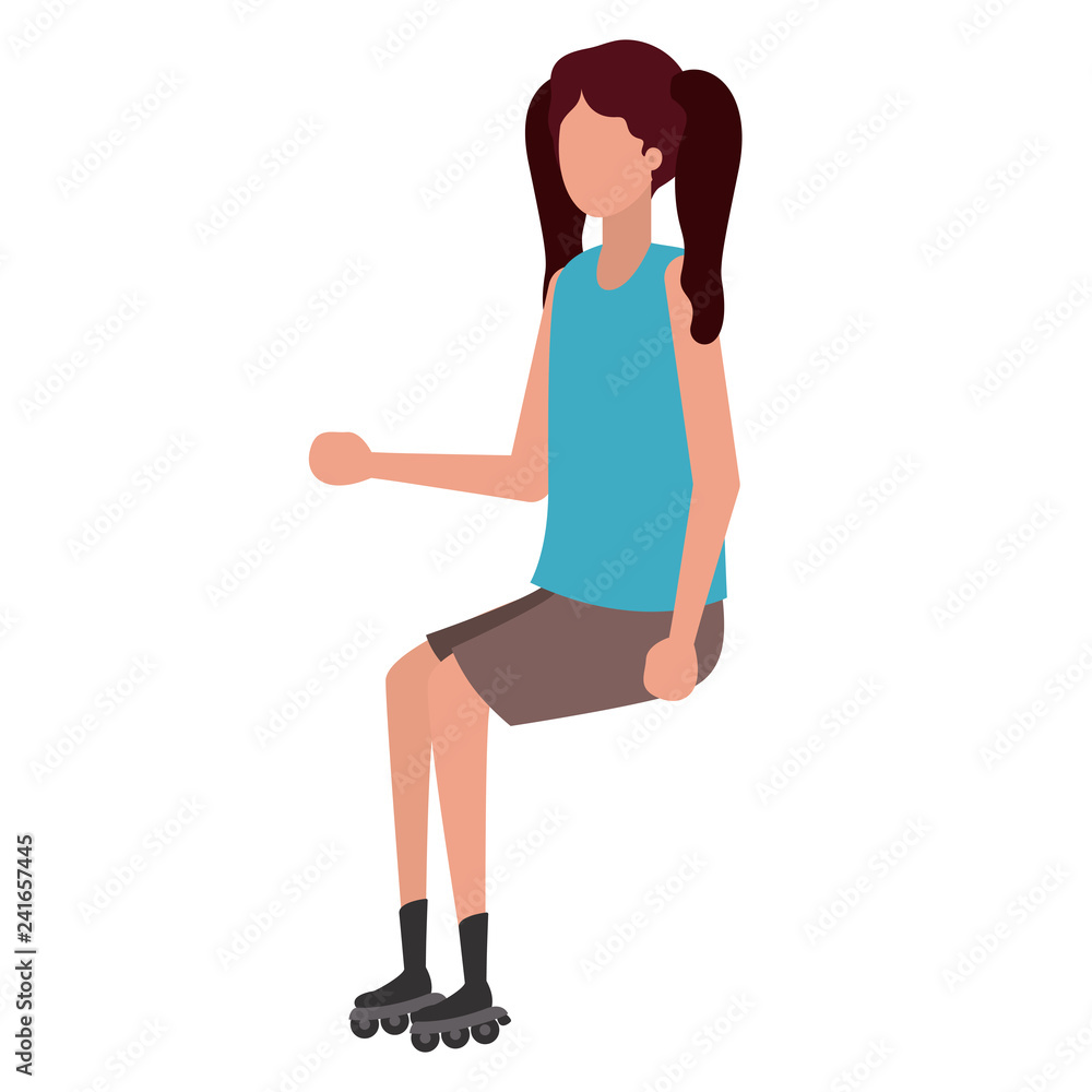 young woman sitting avatar character young woman sitting avatar character