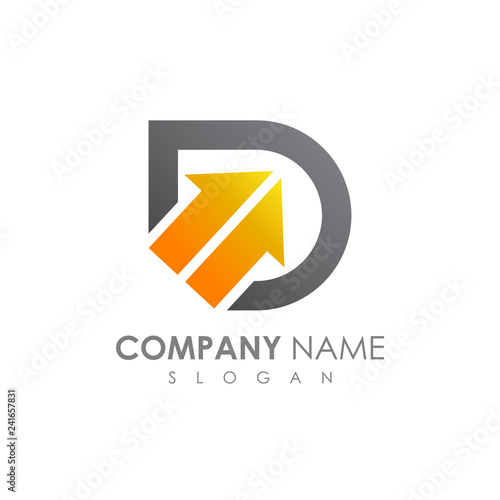 Free Download Letter D With Arrow Initial Logo Template Ready For Use - GFXLoad
